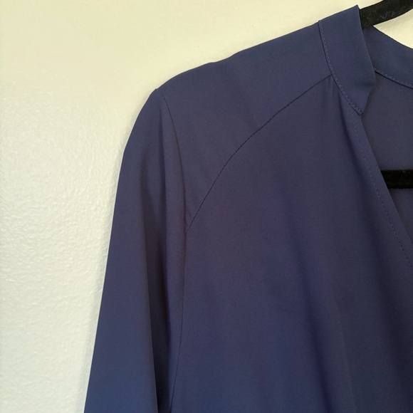 Lush Kendall Blue Faux Wrap Mini Dress Size Medium - Picture 4 of 13